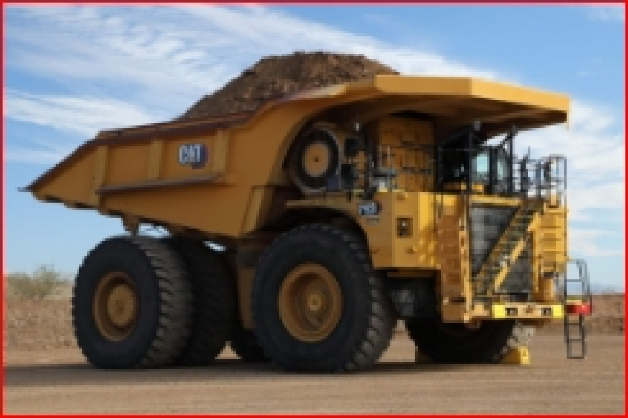 Truk besar pertambangan Caterpillar 793 elektrik pertama