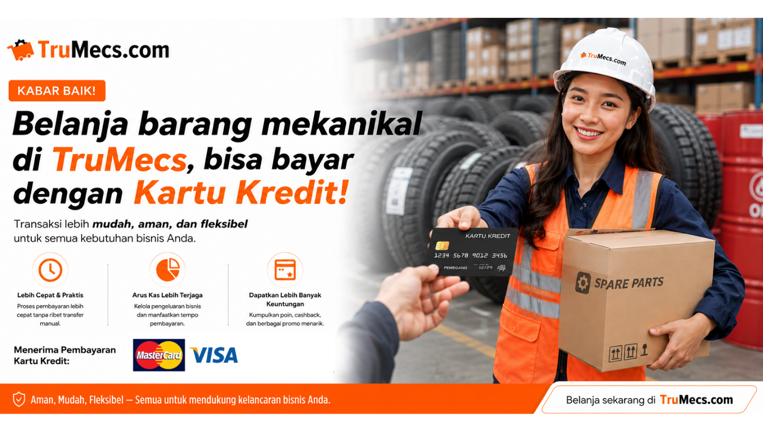 Pembayaran transaksi atau invoice dengan kartu kredit